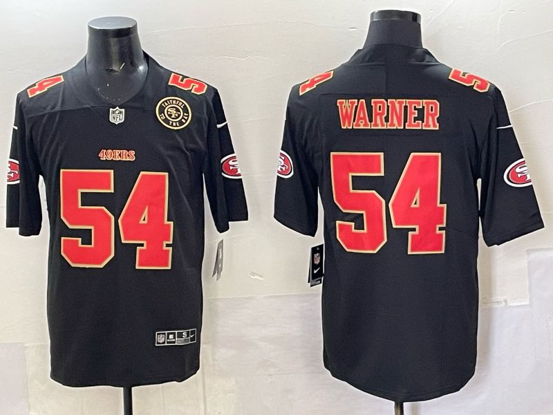 Men San Francisco 49ers 54 Warner Black gold Nike Limited NFL 2025 Jersey style 03